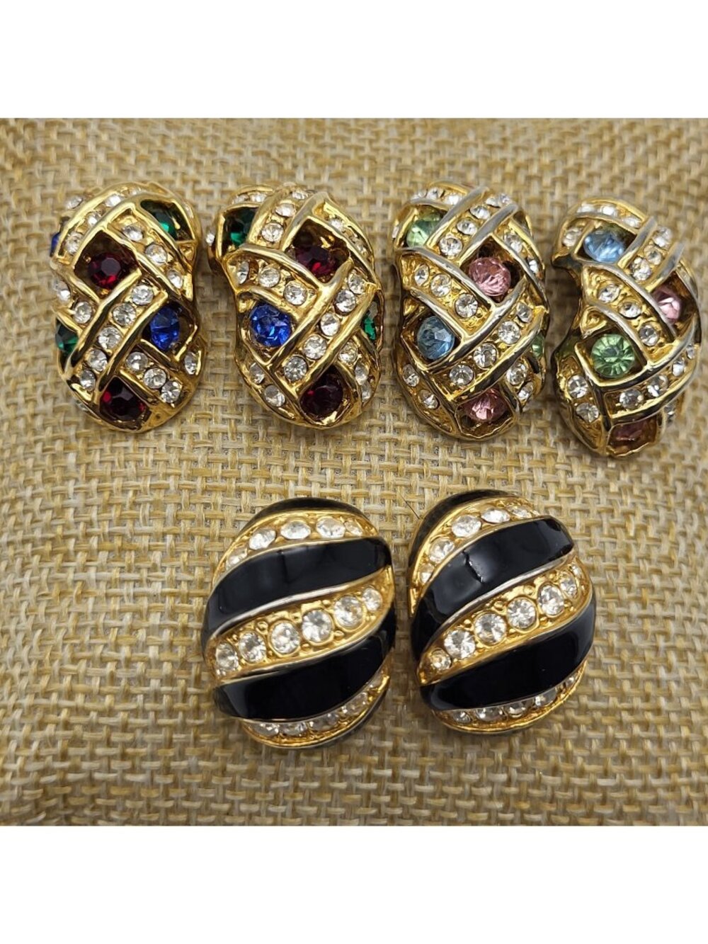 Stunning Vintage Rhinestone Earrings Lot Pierced Regular Elegant Bridal